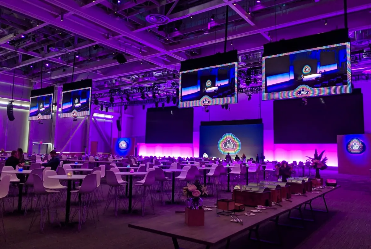 Samsara 'Unite' large-format hybrid event with hanging LED walls