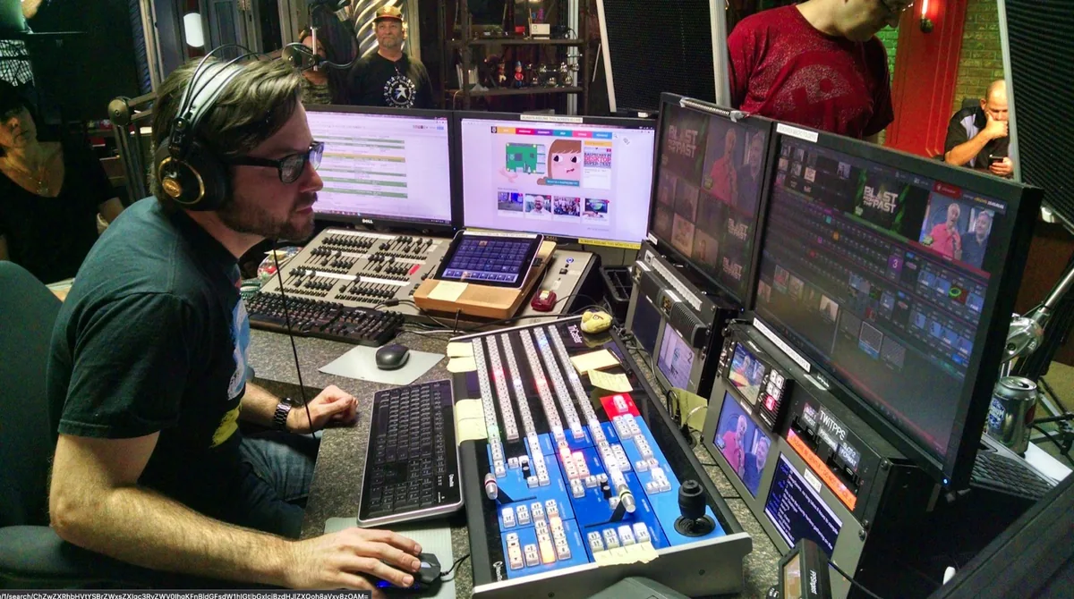 Bryan Burnett directing a live broadcast at TWiT